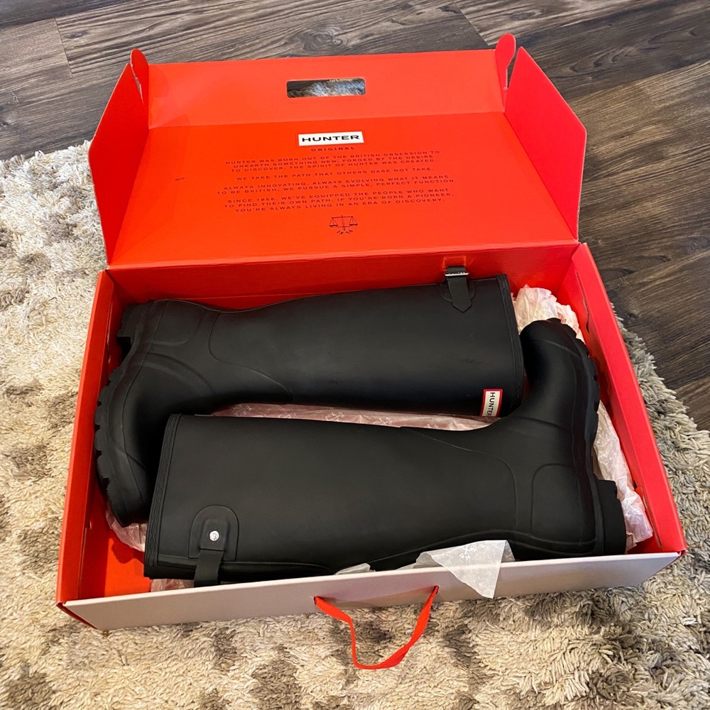 Hunter Boots Original Tall Adjustable Back - Black - Picture 3 of 5